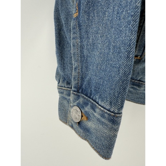 VTG Levi's Silver Tab Trucker Jean Jacket Youth 10-12 yrs Denim Sherpa Collar - Picture 4 of 16